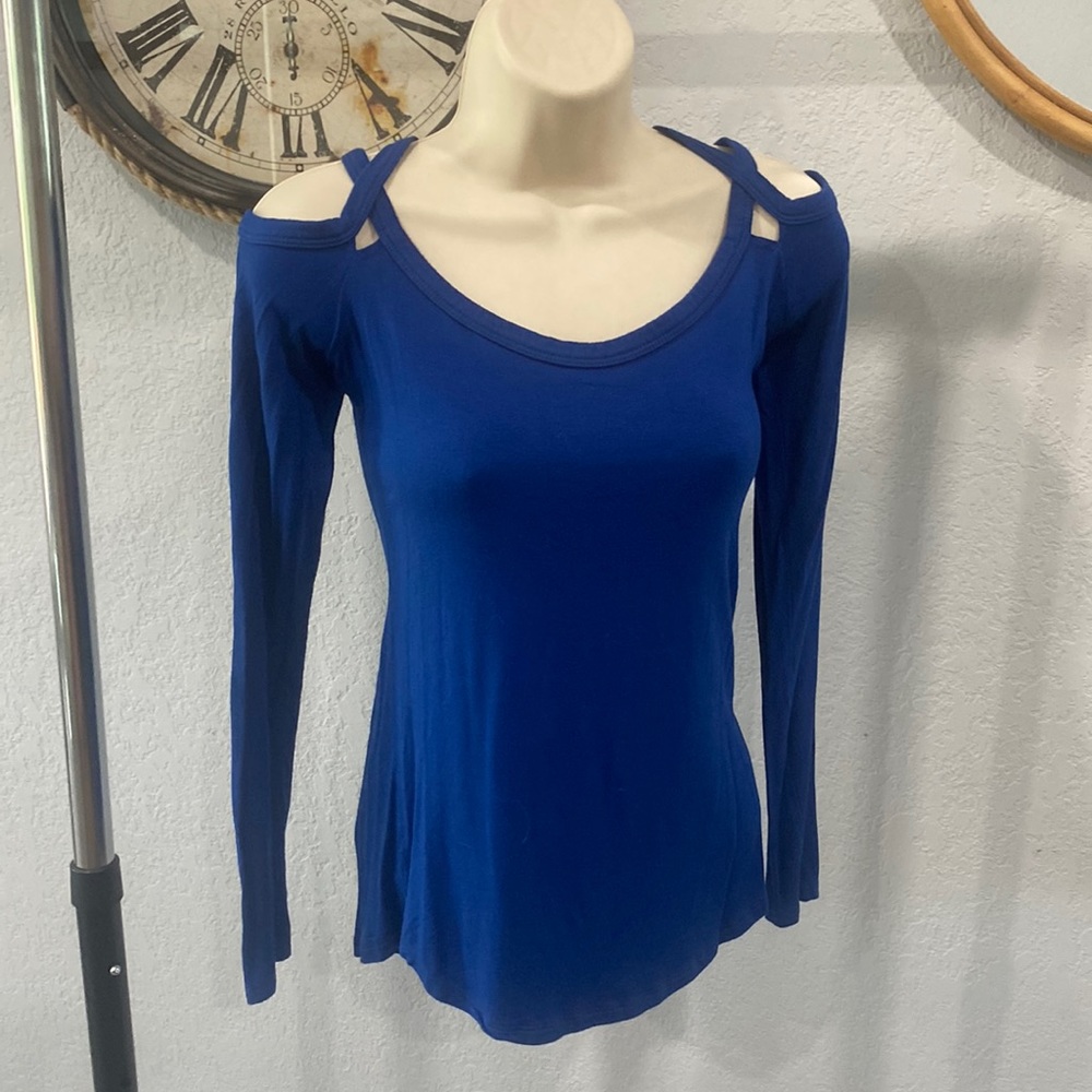 Royal Blue Strapy Long Sleeve Shirt